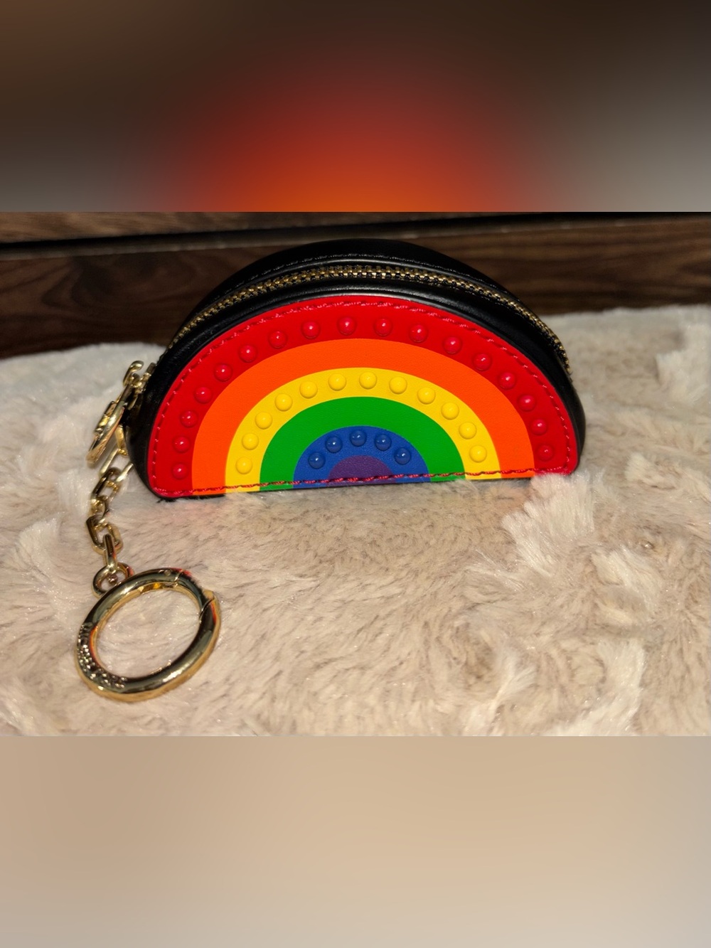 Michael Kors Rainbow Coin Purse keychain/bag charm